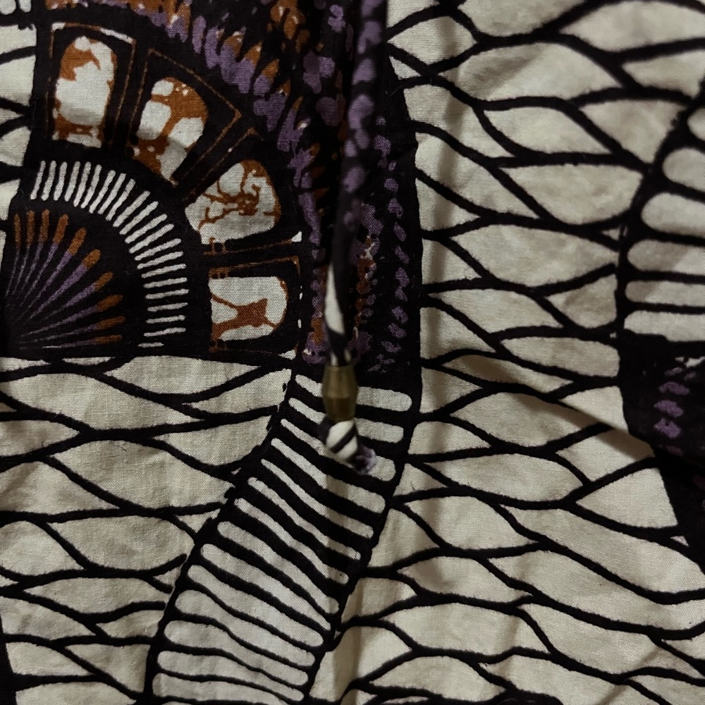 Ulla Johnson Ivory Blouse with Purple and Black Fan Print - Picture 6 of 9